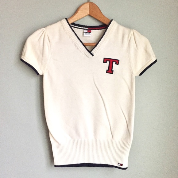 Tommy Hilfiger Tops - Tommy Hilfiger | Varsity Letter Sweater Small